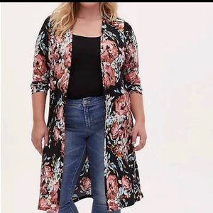 NWT Studio Duster Floral Watercolor
